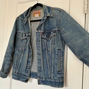 Vintage LEVI'S STRAUSS & CO Women 70506 0216 Denim Trucker Jacket Size 18 - S